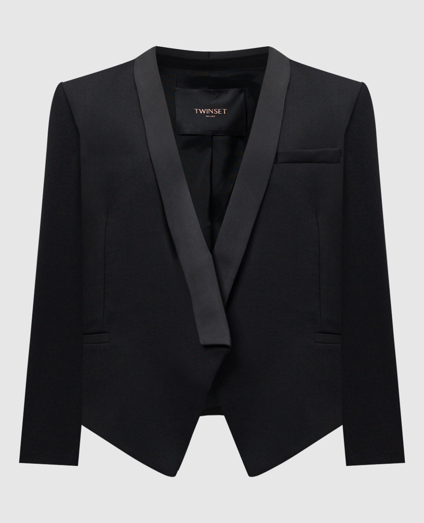 

Black cropped jacket with wool Twinset