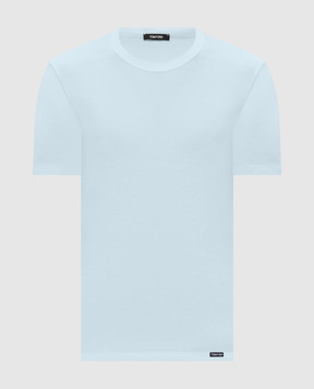 Tom Ford Blue T-shirt with logo patch T4M081040