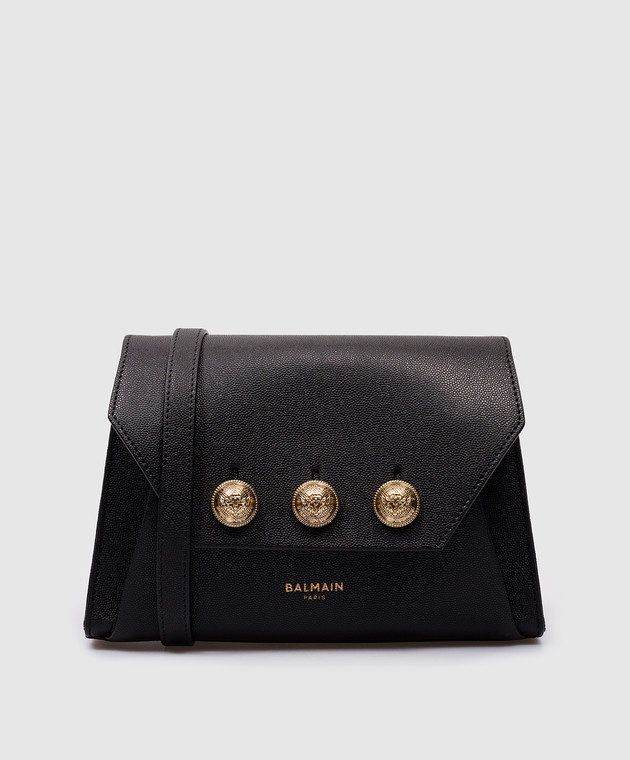 BALMAIN クラシックロコフラクヘルト DM0WJ041LSLX EAD Calfskin belt with Balmain plaque black black - Men | BALMAIN