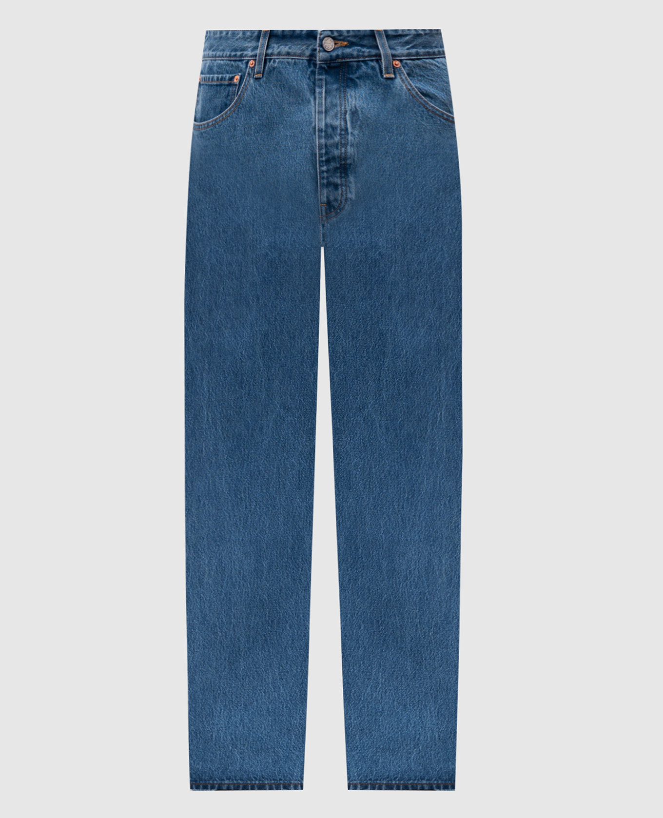

Blue jeans with logo patch Vetements