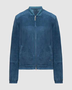 Stefano Ricci Blue suede jacket with perforations MDJ51000417200