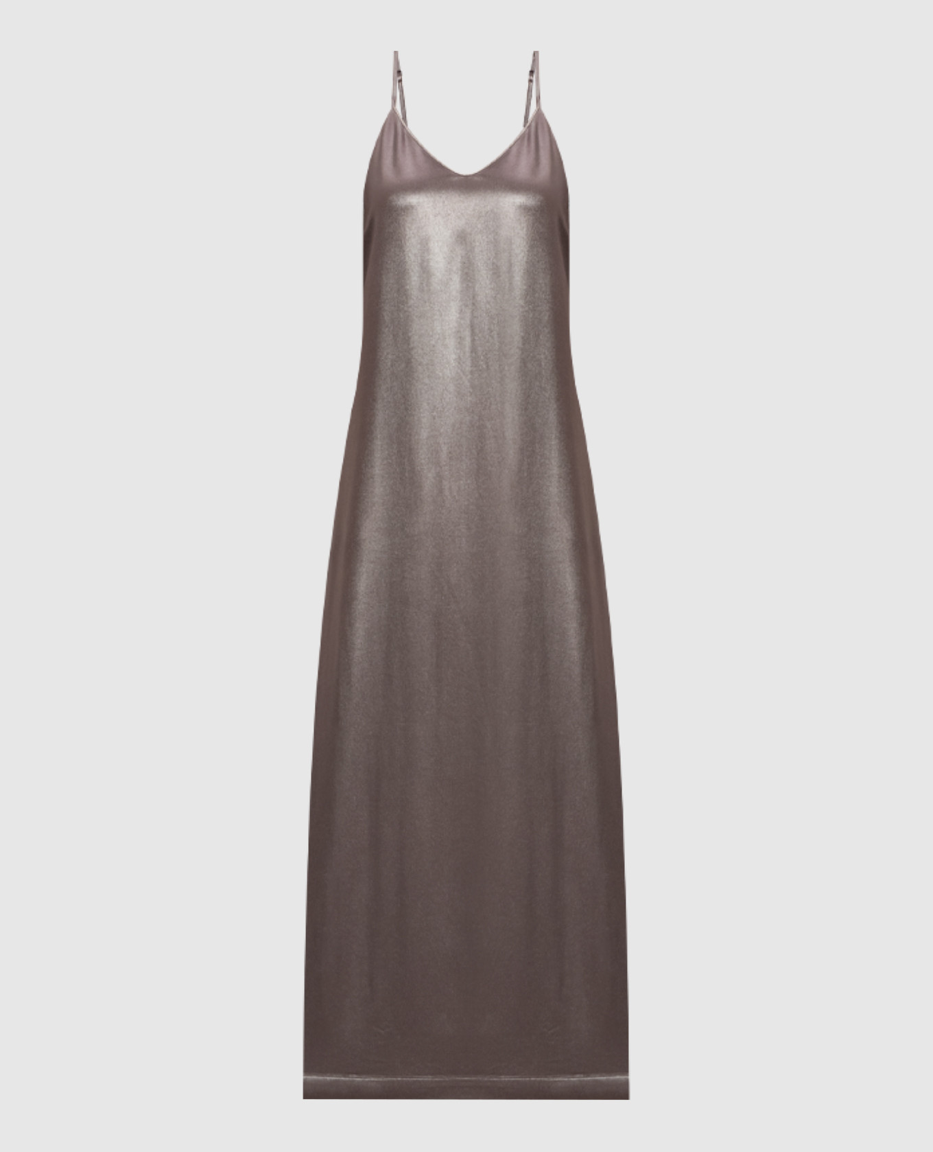 Brown dress with monil chain Peserico