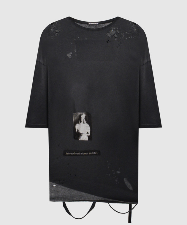 ANN DEMEULEMEESTER / Tシャツ Ann Demeulemeester - Black T-shirt with holes B0013056FA638 - shop