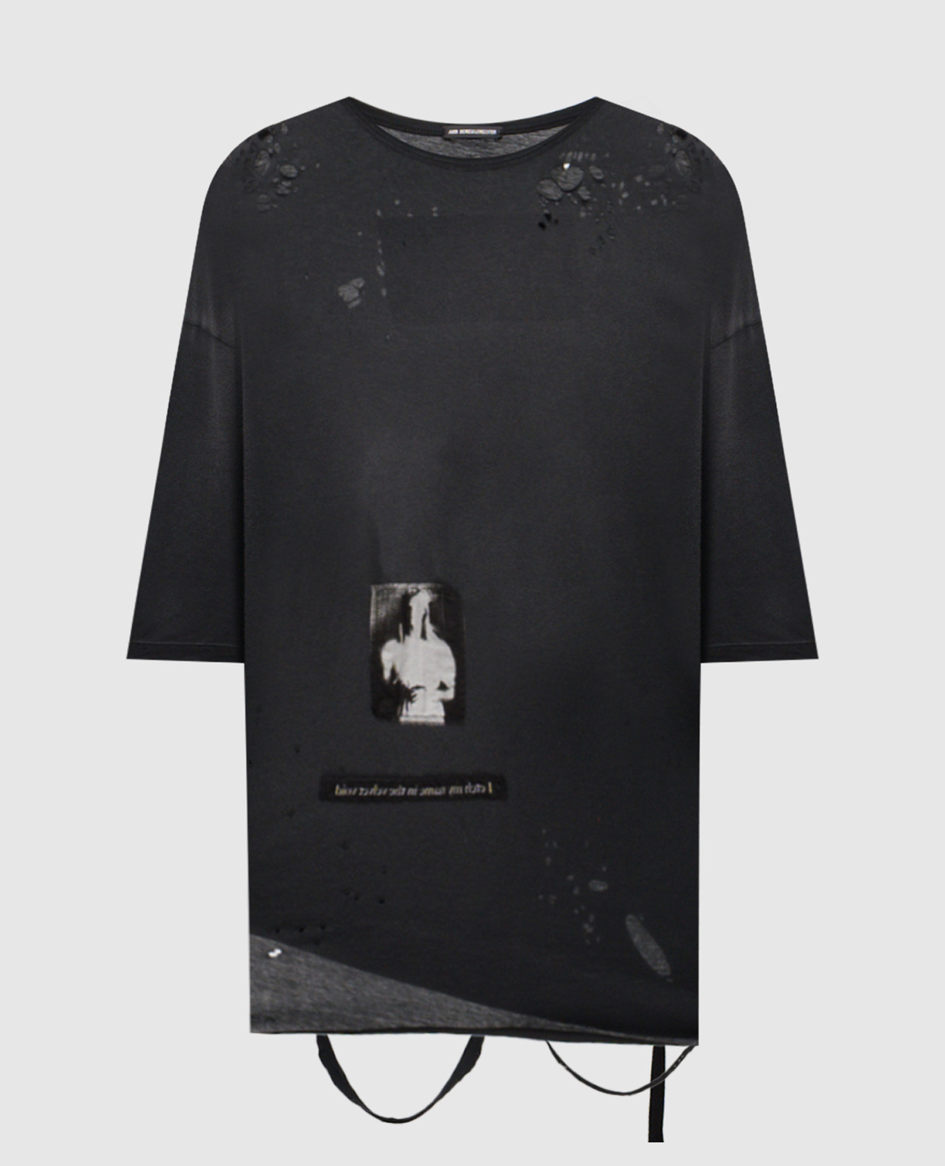 

Black T-shirt with holes Ann Demeulemeester