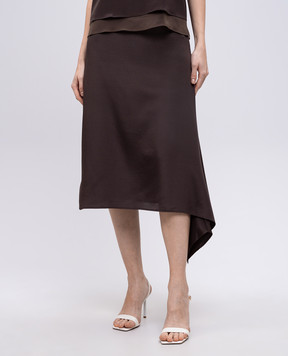 Peserico Brown silk skirt E0569607357
