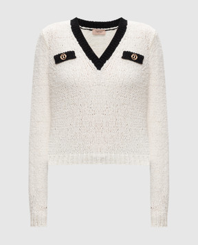 Twinset White pullover with logo 251TP3444