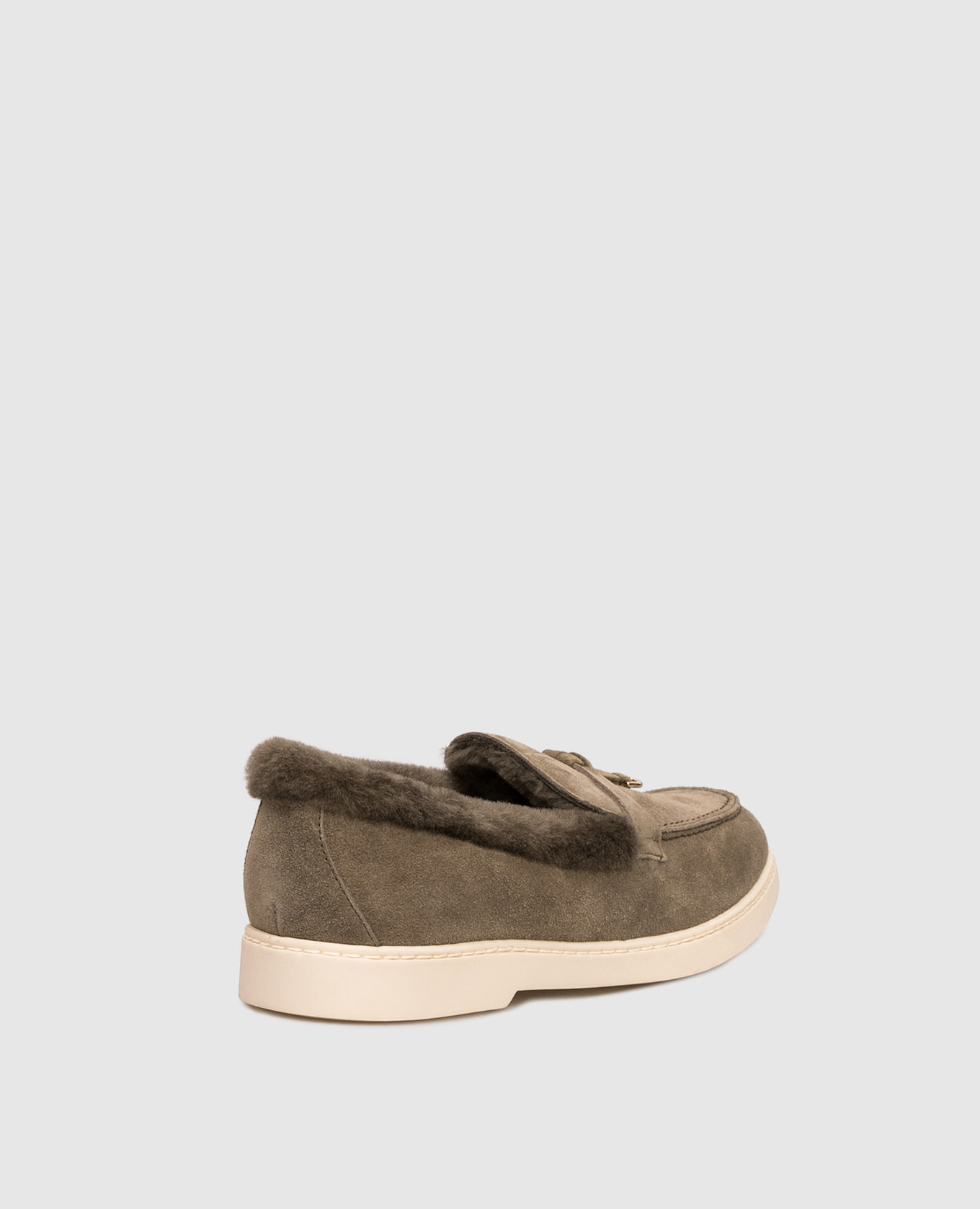 

Khaki suede loafers with fur trim Doucal's