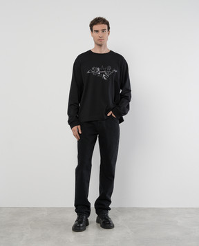 Givenchy Black jeans with logo patch BM51GX5YB1