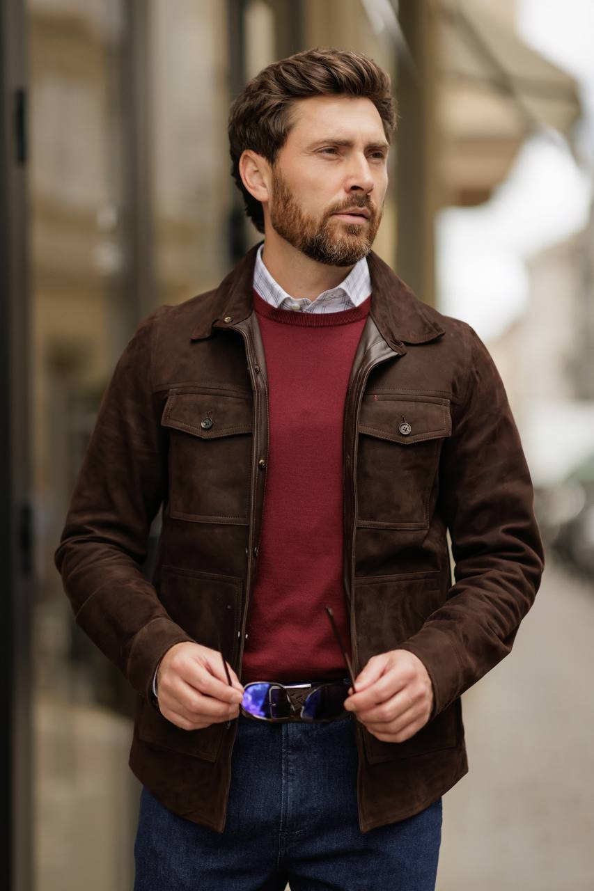Burgundy wool jumper ISAIA 6