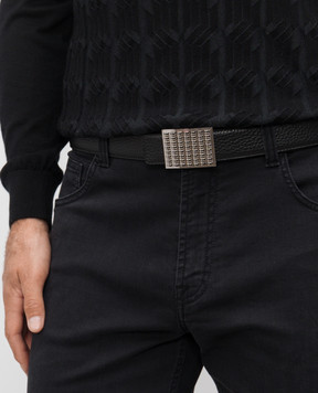 Stefano Ricci Black leather belt N352VDC457P