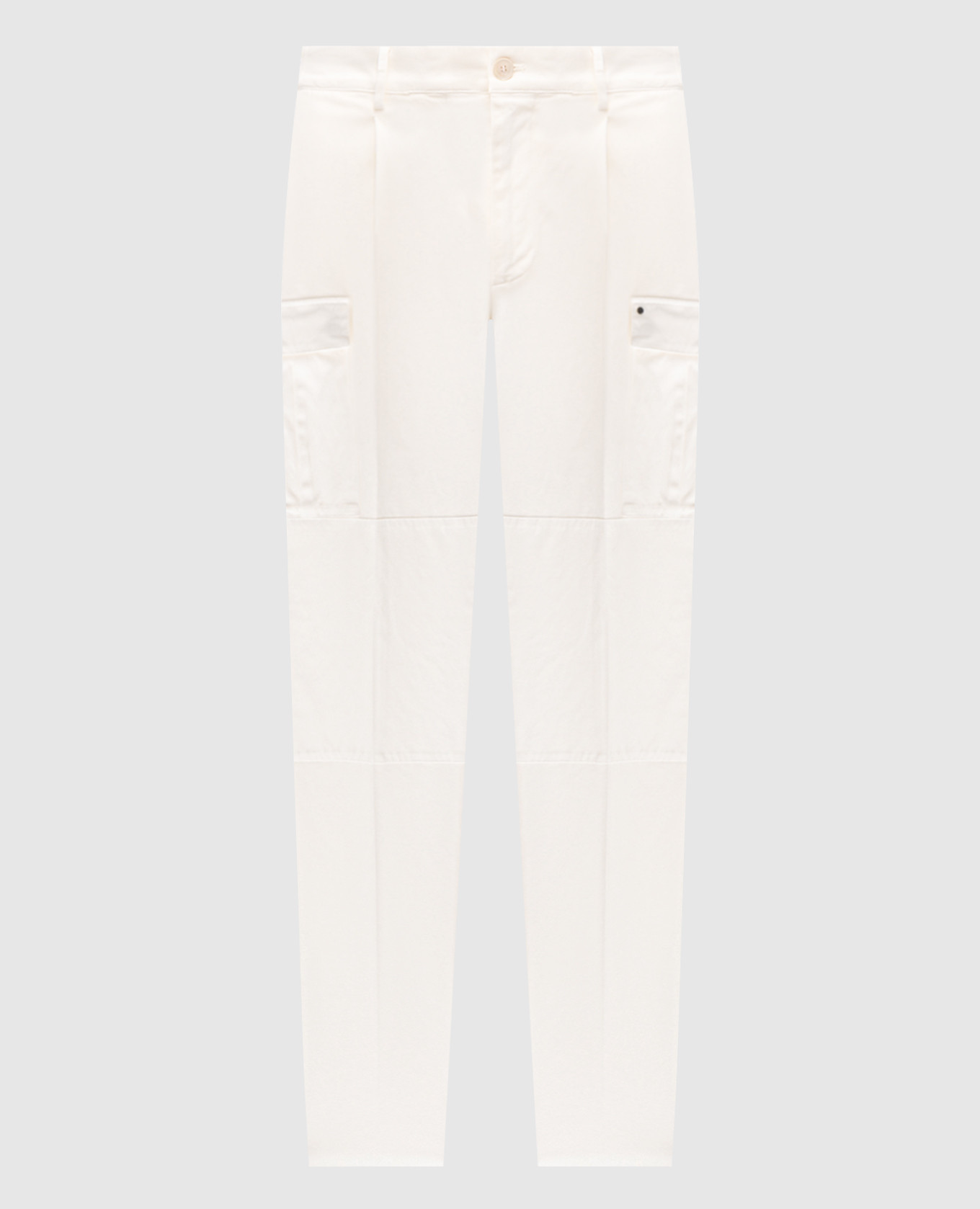 White cargo pants with logo Stefano Ricci