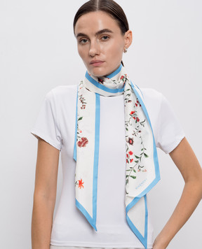 Givenchy White silk scarf with floral print 710009732001