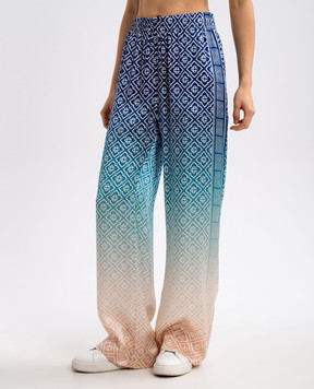 Casablanca Blue gradient silk trousers WPS25TR04902