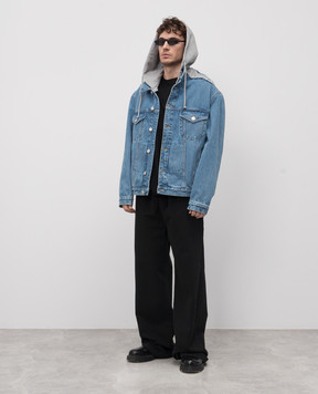 Vetements Blue denim jacket with logo embroidery UA66JA510N
