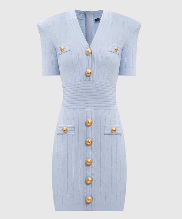 balmain blue and white dress Balmain Girls White & Blue Logo Dress