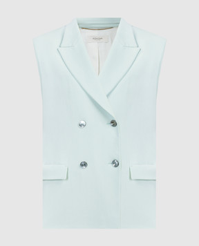 Agnona Green double-breasted vest with logo TX0703XUC055