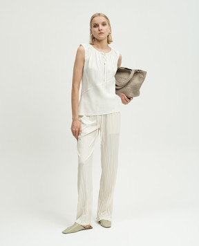 Helmut Lang White top with drape O02HW504