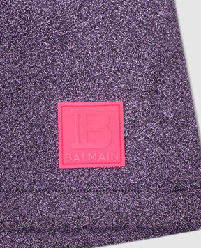 Balmain Children's purple shorts with lurex BU6C69U01381214