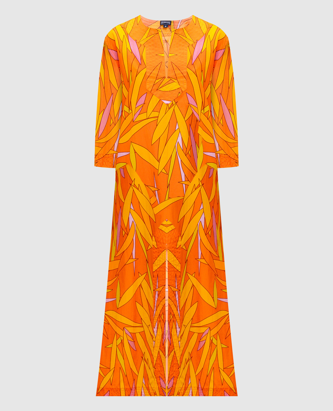 Orange printed silk maxi dress Vilebrequin