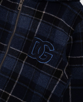 Dolce&Gabbana Children's blue checked wool jacket L42C36FQZAL