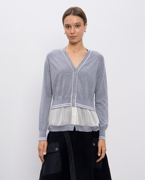 3.1 Phillip Lim Grey wool cardigan with layering effect P25170465FWM