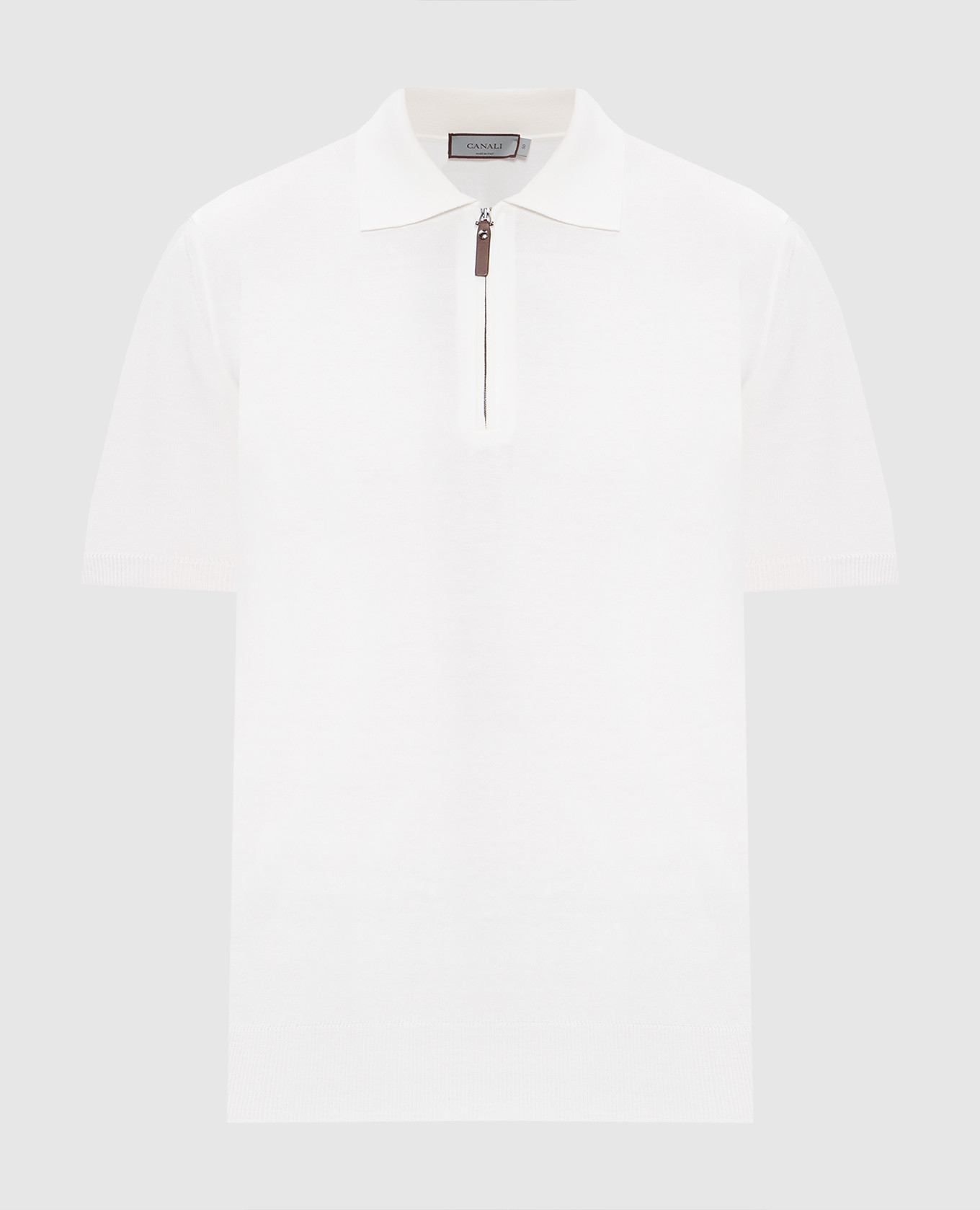 

White zip-up polo shirt Canali