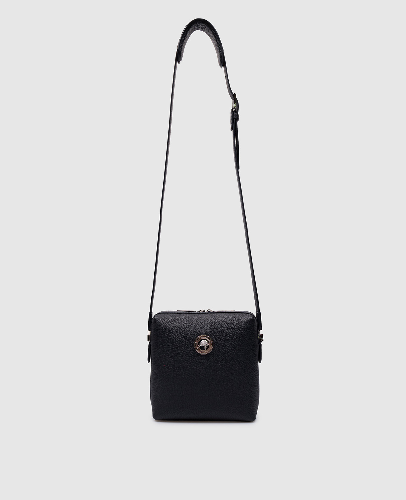 

Blue leather bag with logo Stefano Ricci