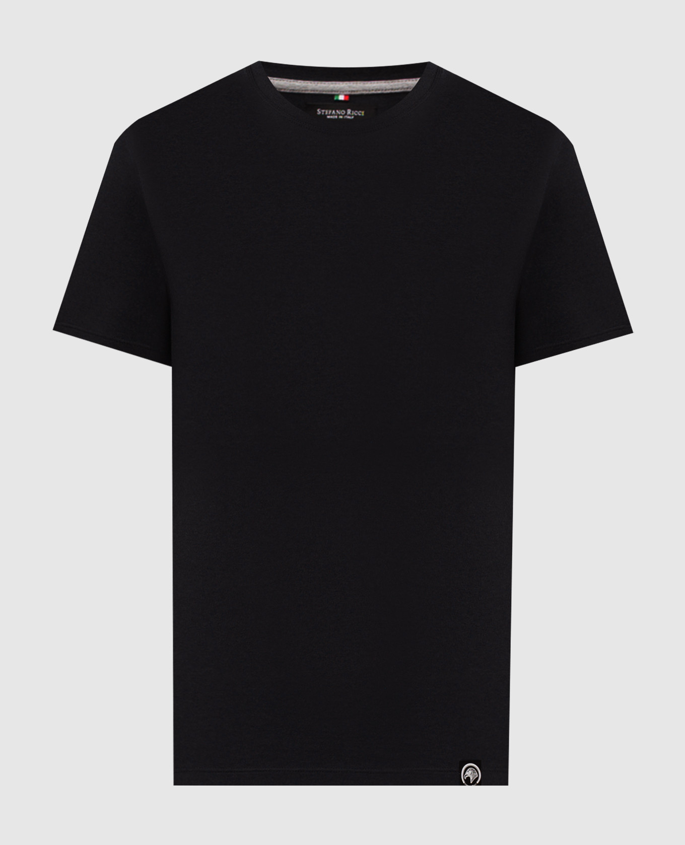 

Black T-shirt with logo patch Stefano Ricci