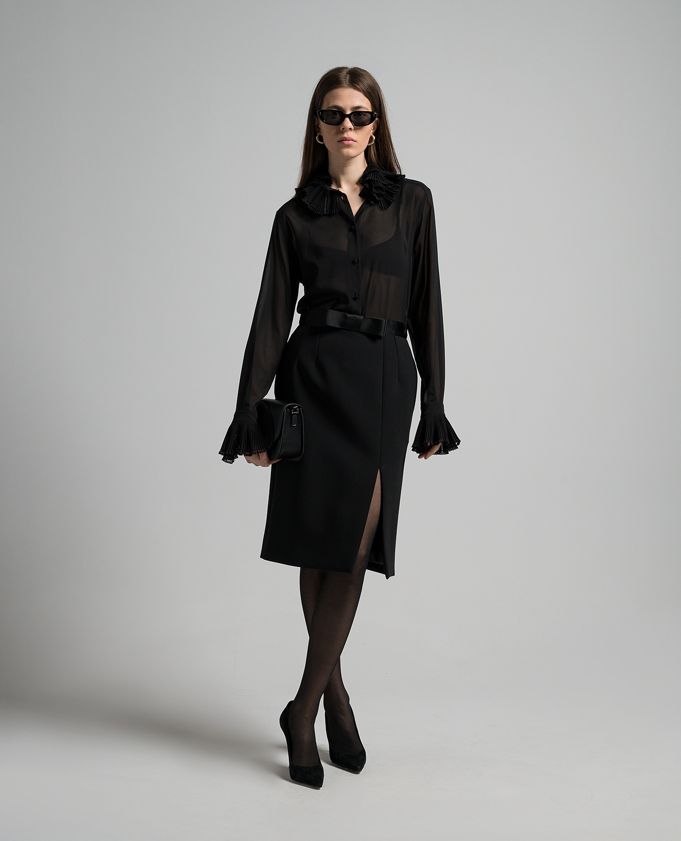 Black silk blouse with pleating Dolce&Gabbana 2