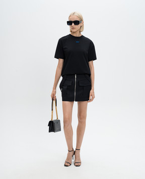 Off-White Black cargo skirt with logo embroidery OWCY001F24FAB001