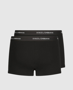Dolce&Gabbana Set of black ribbed boxer briefs with logo M9D87JONN96