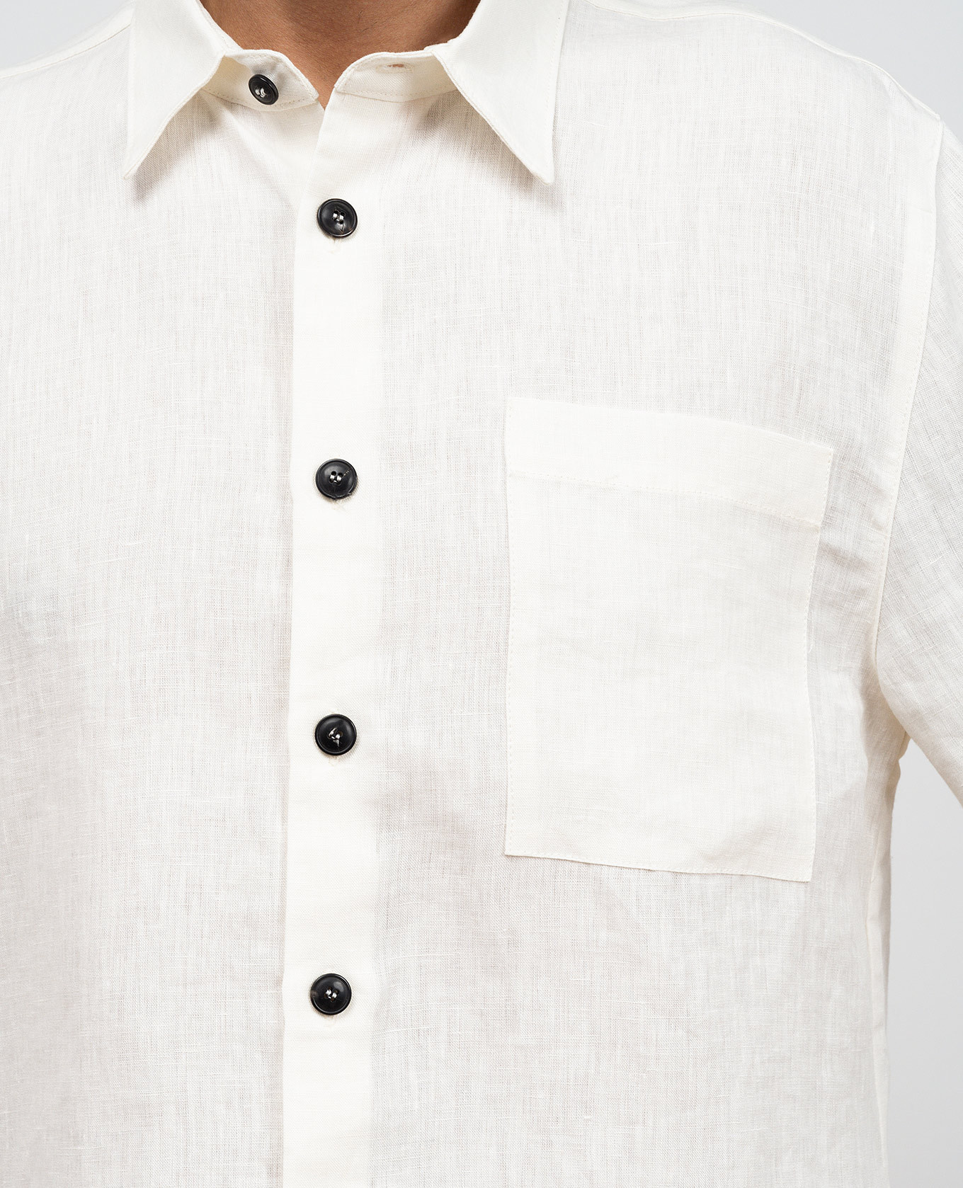 

White linen shirt with short sleeves Cashmere&Whiskey