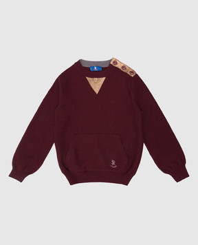 Stefano Ricci Children's burgundy cashmere sweater K808003GSYY16483
