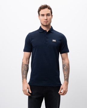 Dolce&Gabbana Blue polo shirt with logo G8PL4TG7F2H