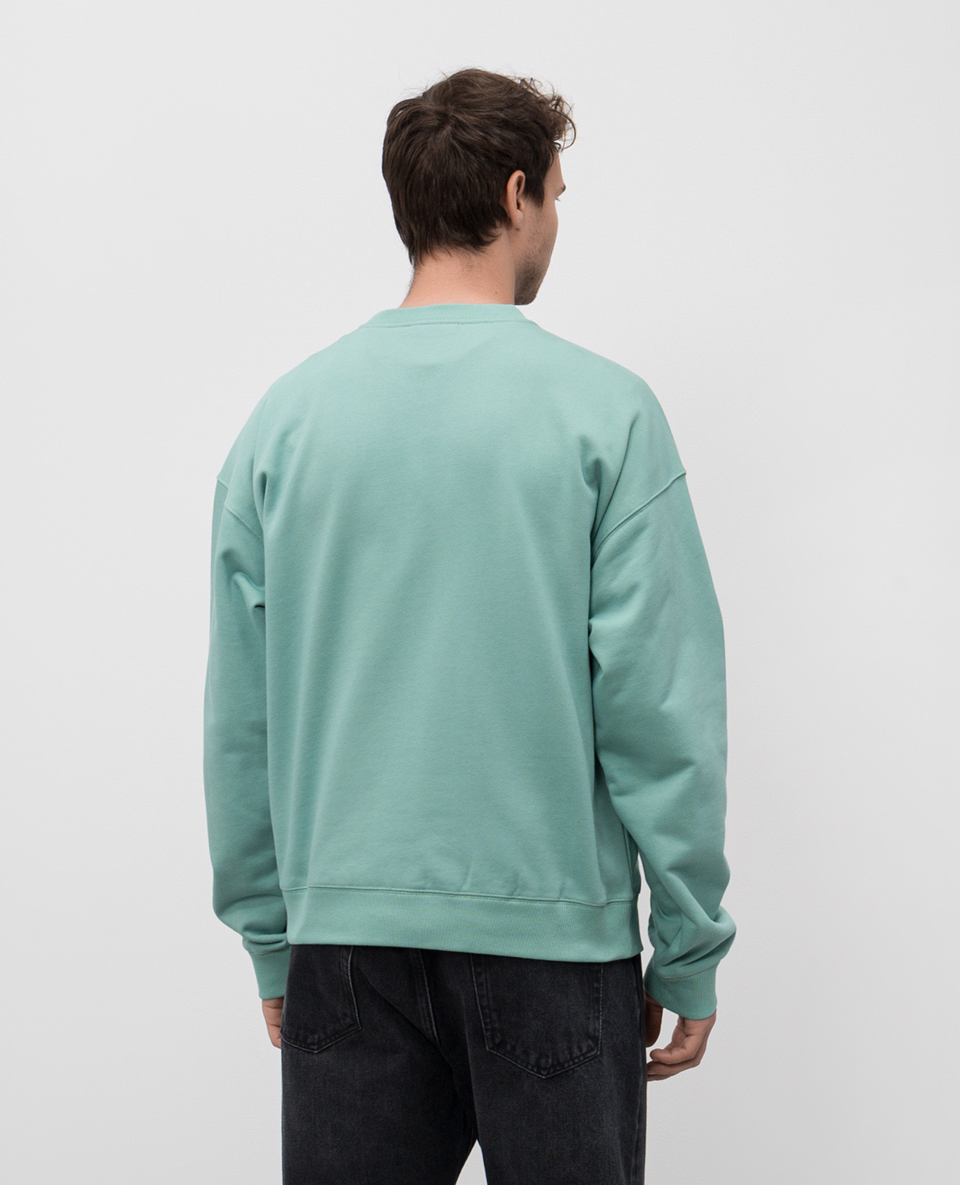 Green sweatshirt with logo patch Versace 4