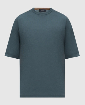 Sease Blue Waffle sweater in woven pattern wool KR067XG065