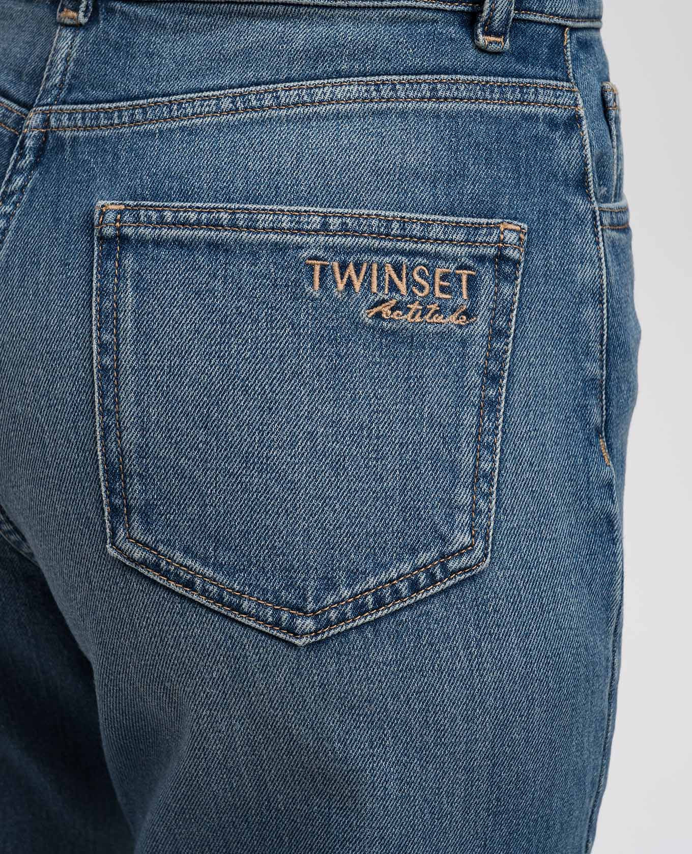 

Blue jeans with logo embroidery Twinset
