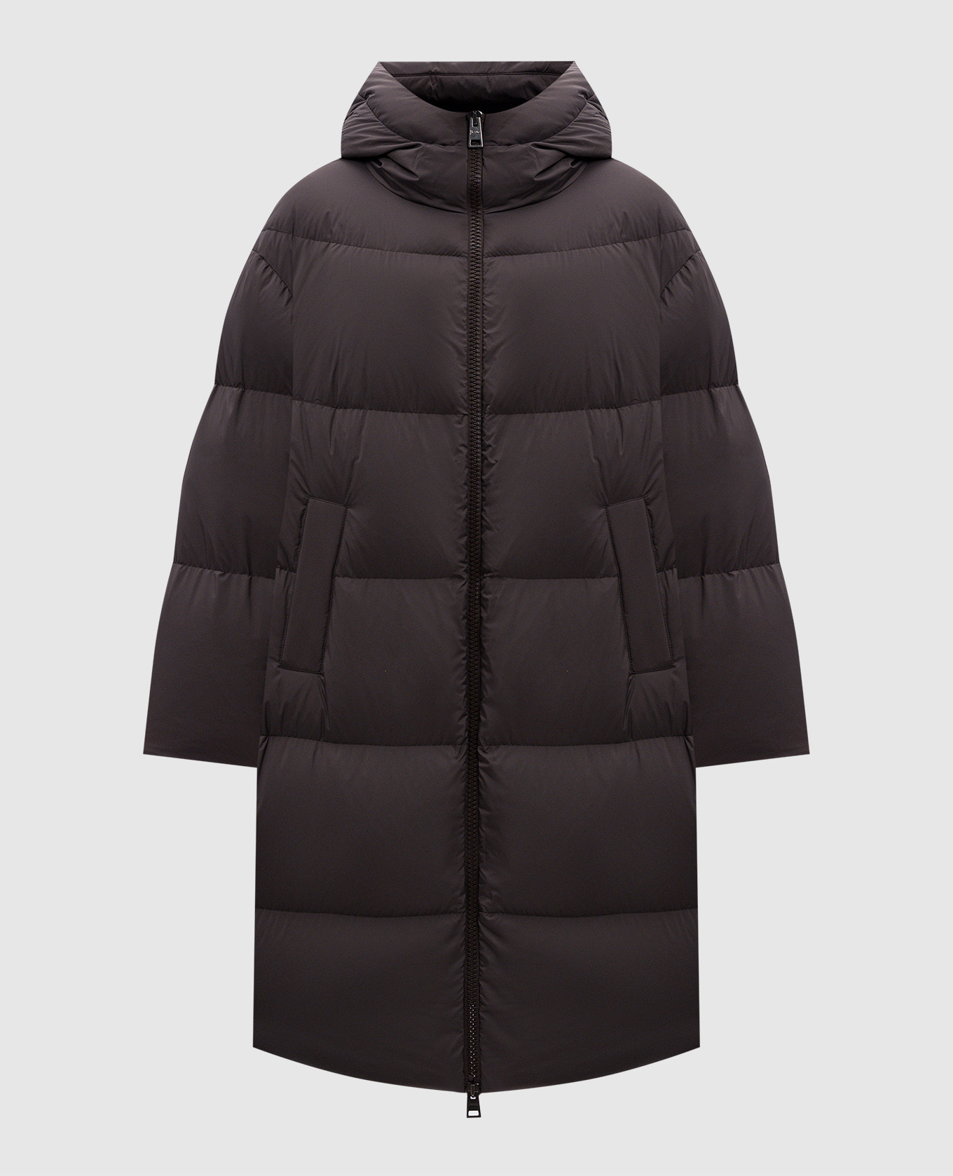 

Brown quilted down jacket with logo Herno