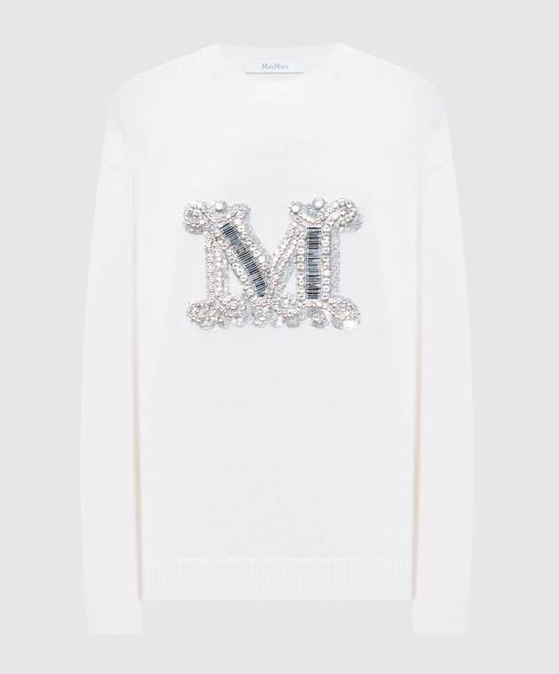Max Mara - VICOLO white wool and cashmere sweater with logo VICOLO