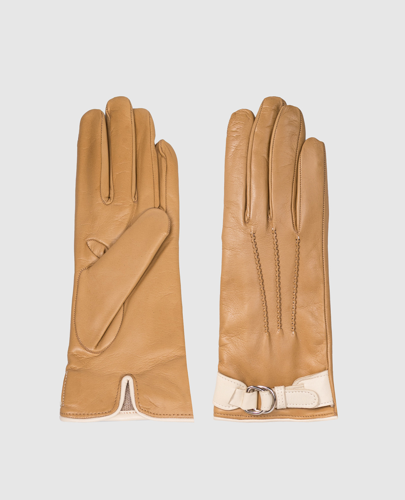 Brown leather gloves Sermoneta Gloves