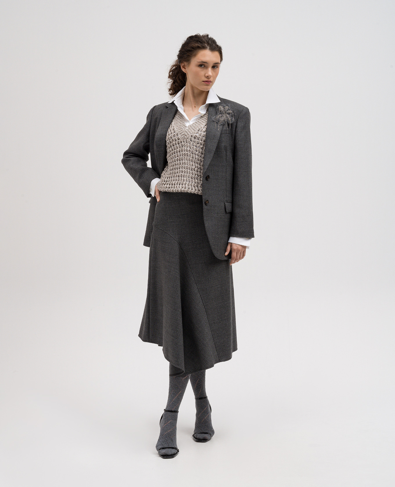 

Gray skirt made of wool Brunello Cucinelli, Grey
