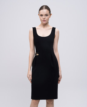 Versace Black mini dress with decorative pins 10186641A13362
