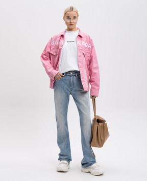 Balenciaga Blue flared jeans with a frayed effect 814225TRW59