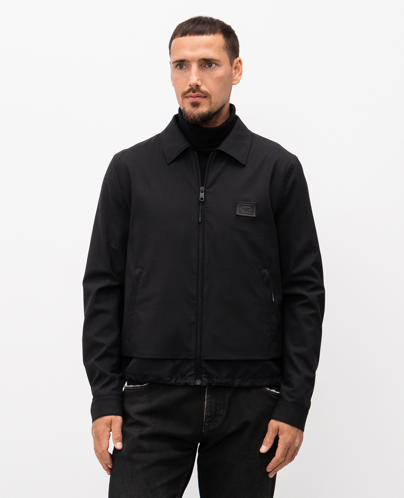 

Black wool jacket with logo patch Dolce&Gabbana