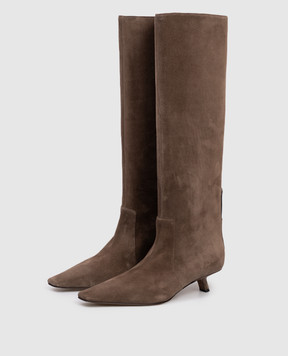 Brunello Cucinelli Brown suede boots with monil chain MZSFC3057P