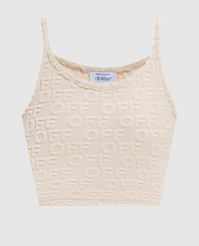 Off-White Beige top with logo 2AD27KT25JER001