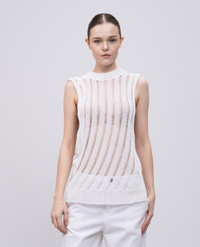 Solotre White top with openwork pattern M3D0026D