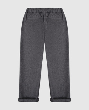 Brunello Cucinelli Children's gray wool pants with lapels B038PP113A