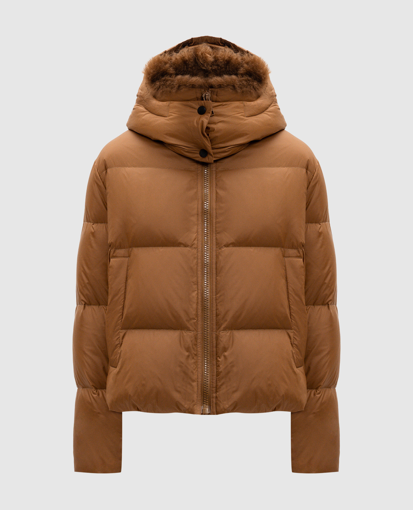 

Brown down jacket with fur Yves Salomon Army