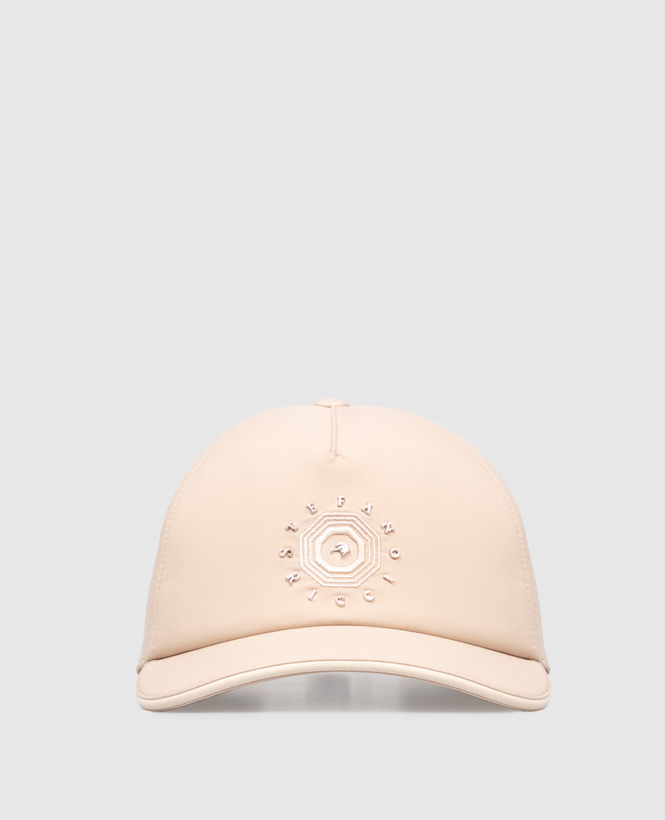 

Beige cap with textured logo Stefano Ricci